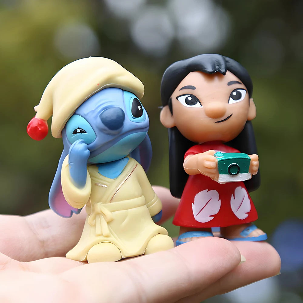 -- 12pcs/set Stitch Scrump Lilo 5-7cm PVC Anime Figure Cartoon Characters Collectible Model Toys for Kids