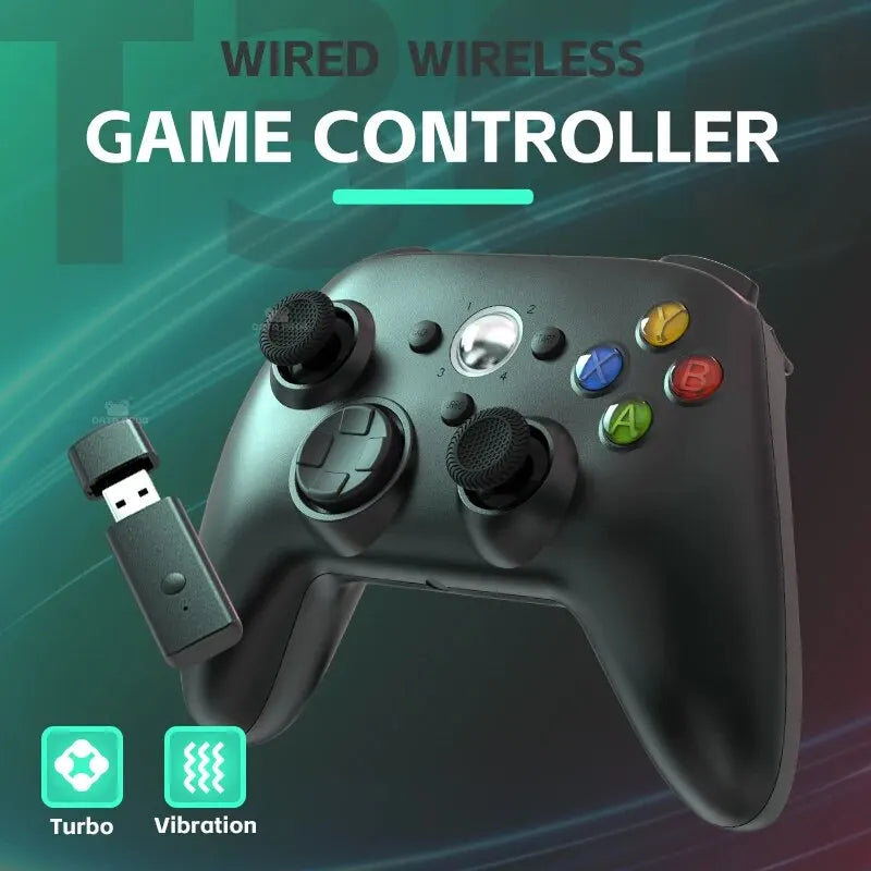 Wireless/Wired Controller For Xbox 360 Game Controller with Dual-Vibration Turbo Compatible with Xbox 360/360 Slim and PC Window