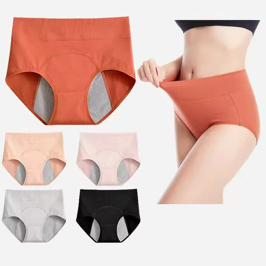 5PCS High Waist Menstrual Shorts Cotton Women Period Underwear Leak Proof Incontinence