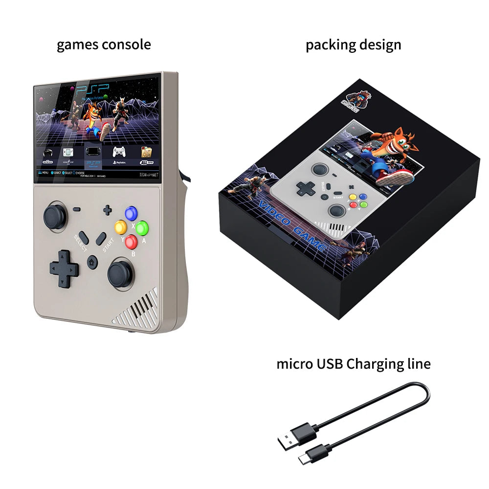 R43 Pro 4.3 inches HD Screen LINUX Cortex-A17 Retro Handheld Video Game Console Open Source Linux System For Travel Kids Gift