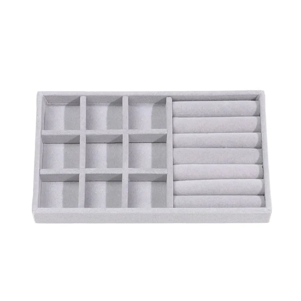 Stackable Velvet Jewelry Storage Box Velvet Necklace Display Tray Bracelet Earring Organizers Ring Bracelet Necklace