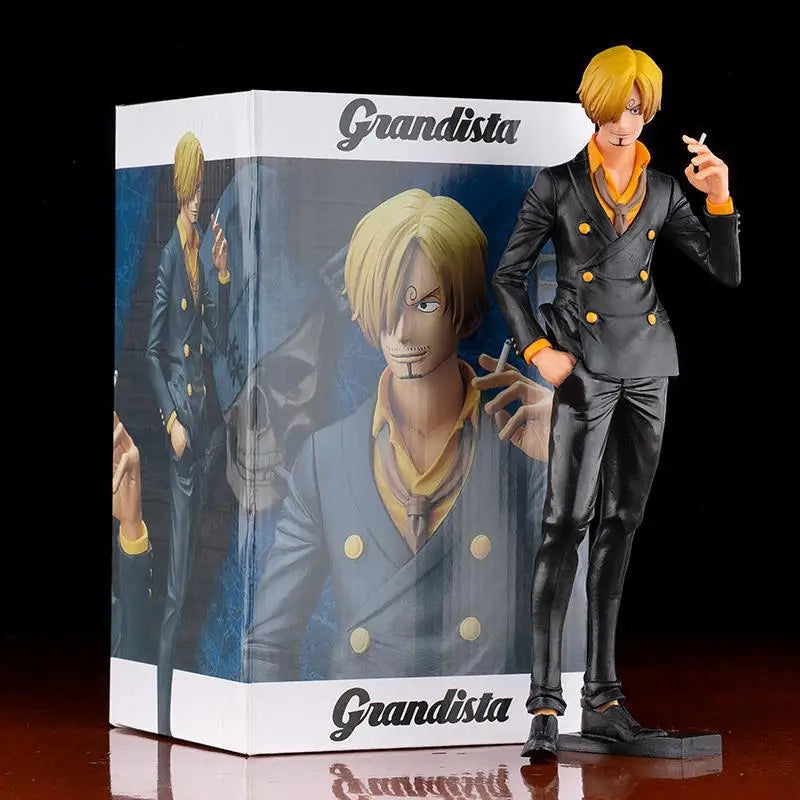 27cm Anime One Piece Vinsmoke Sanji Smoking Insert Grandista PVC Action Figures Model Dolls Toys Kids Christmas Birthday Gifts