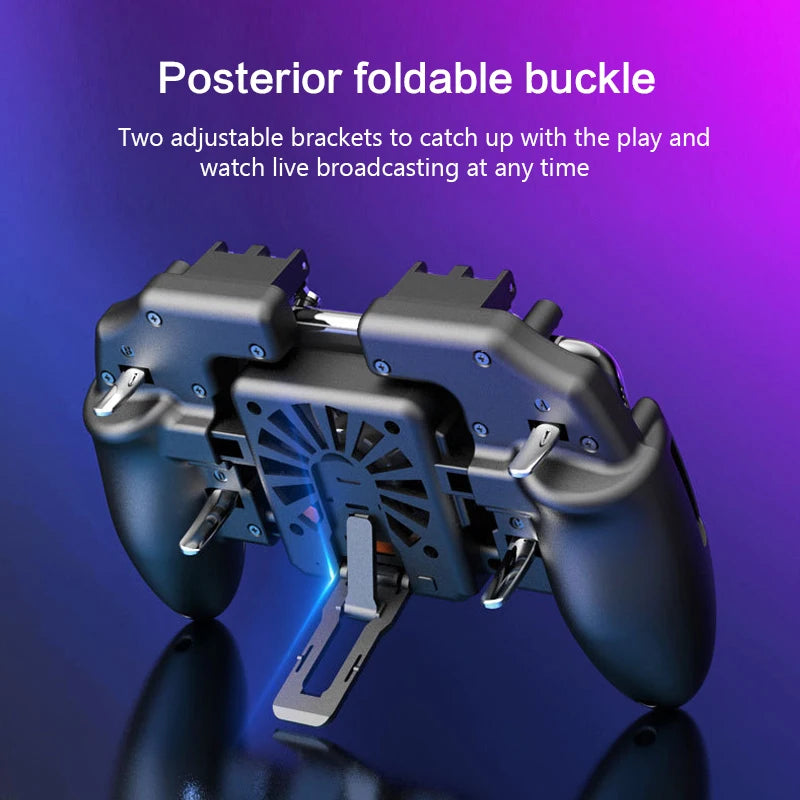 M11 Six Finger Fan Joystick For IOS/Android For PUBG Mobile Phone Game Controller Gamepad Trigger Shooting Gaming Button Cooling