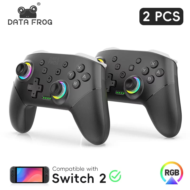 DATA FROG S80 Pro 2pcs Switch Pro Controllers for Switch2/Switch Lite Wireless Game Controller for NS Switch OLED Gamepad for PC
