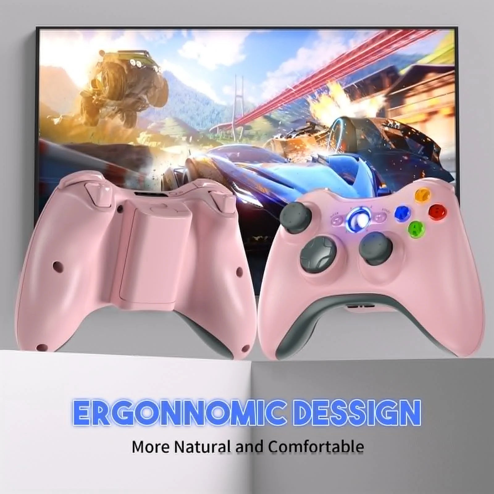 Game Controller for Xbox 360/Slim/Lite PC/IOS/Android Gamepad Wireless Remote Controle Handle W/ Dual Vibration Gaming Joystick