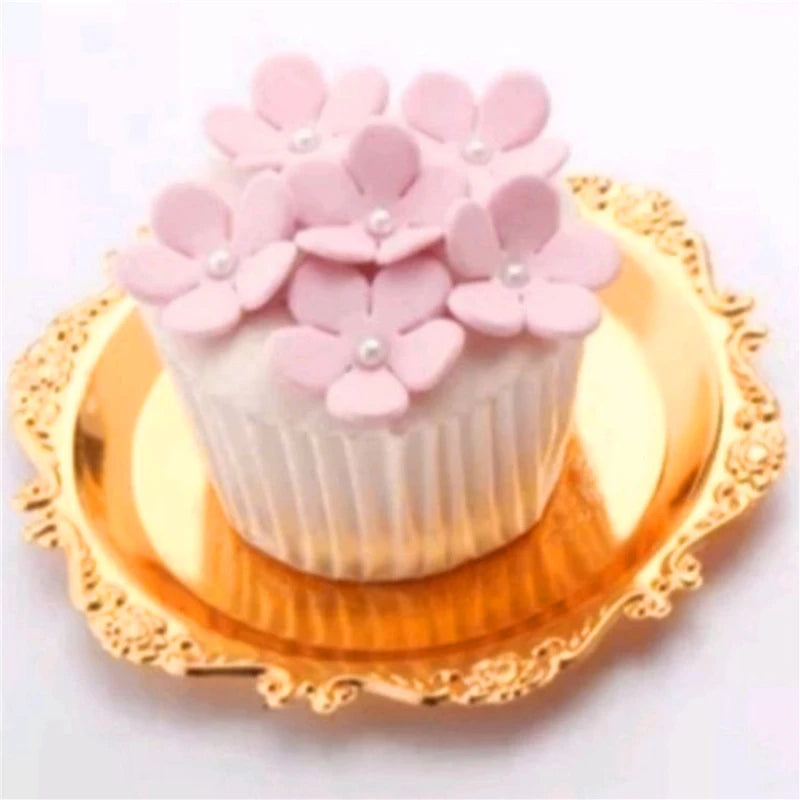 Metal Shell Storage Tray Round Glass Plate Jewelry Dish Earrings Ring Display Tray Fruit Dish Plate Desktop Decor Photo Props