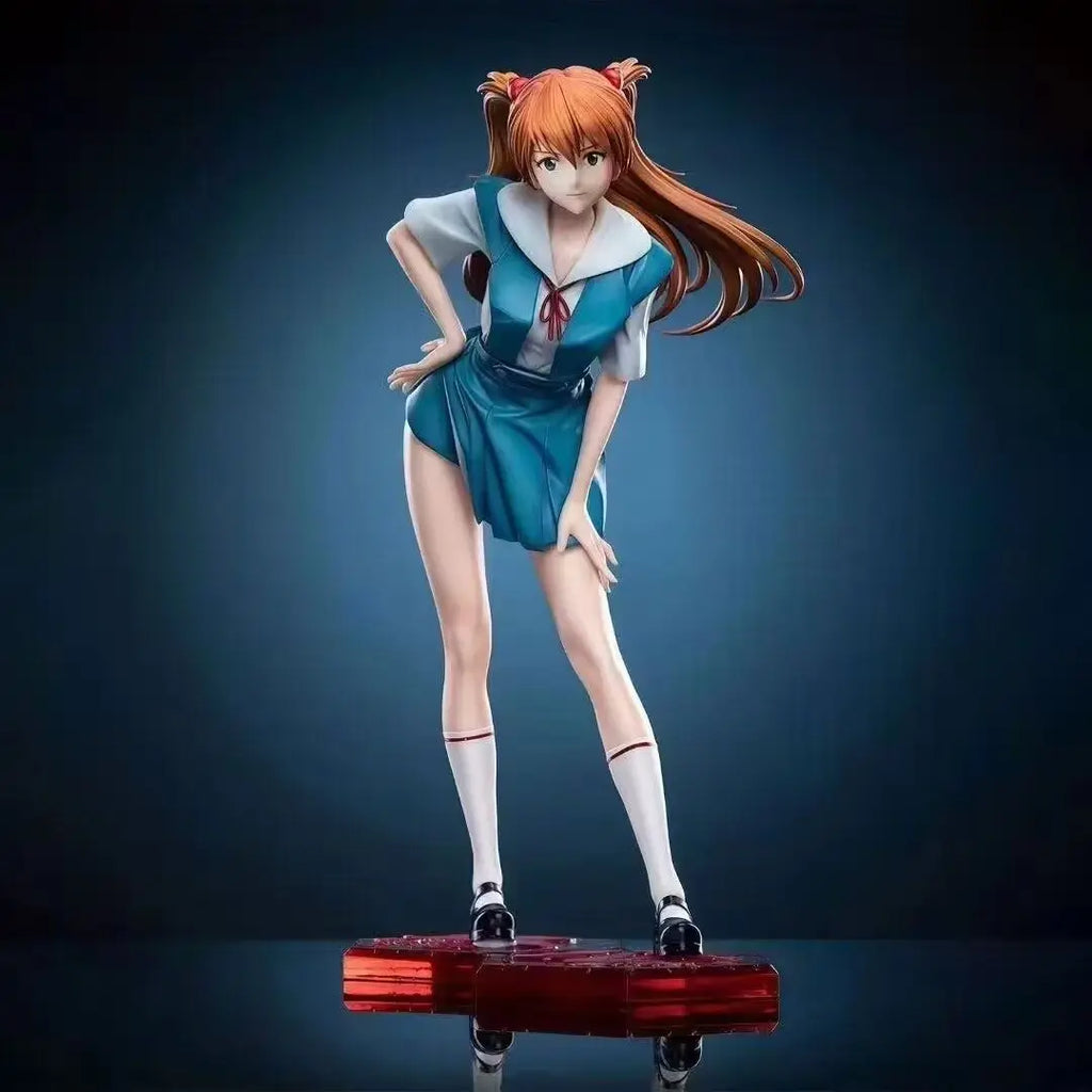 New Asuka Langley Soryu Figure School Uniform Girls Anime Figures Desk Decoration Doll Statue Collection Model Toys Kid Gift