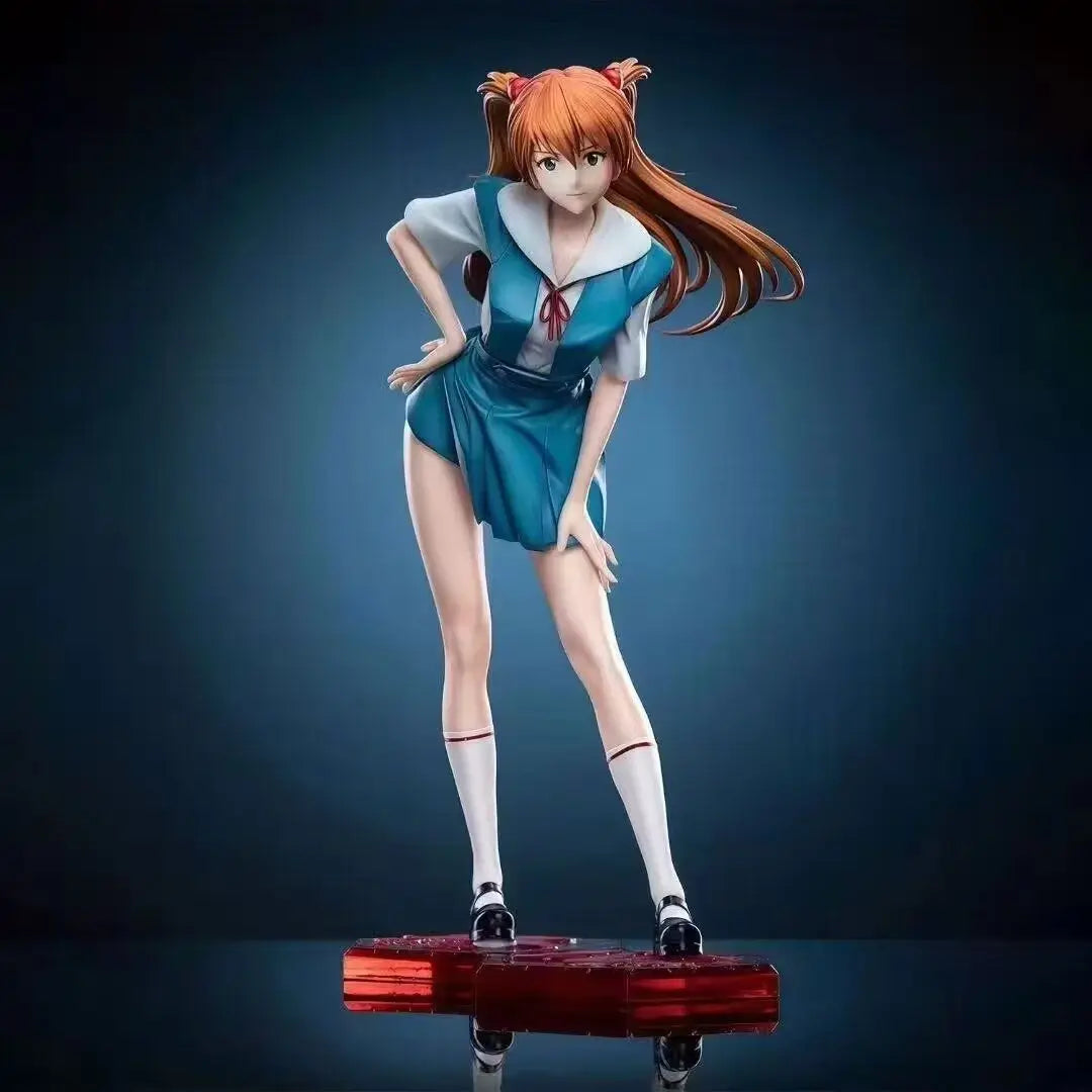 New Asuka Langley Soryu Figure School Uniform Girls Anime Figures Desk Decoration Doll Statue Collection Model Toys Kid Gift
