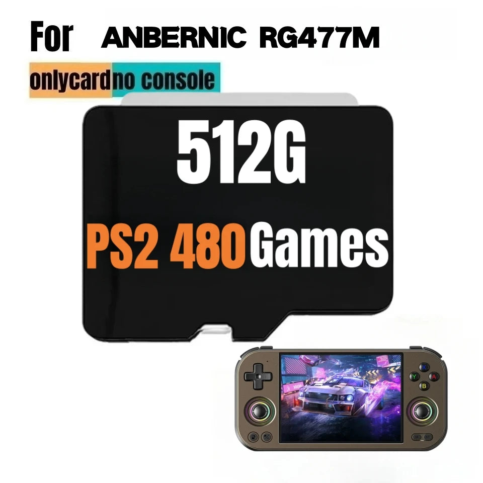 For ANBERNIC RG 477M TF Card Memory Card Preloaded Games 512GPSP Games Video Game Console Pre-install Retro Games Card RG477M