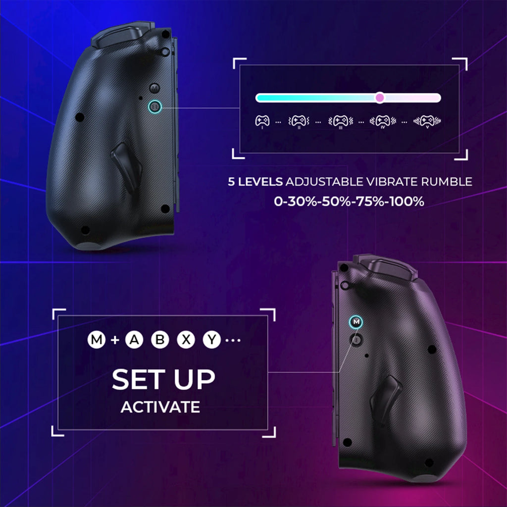 NYXI Hyperion Ergonomic Design Wireless Game Controller Black Gamepad with RGB Lights for Nintendo Switch