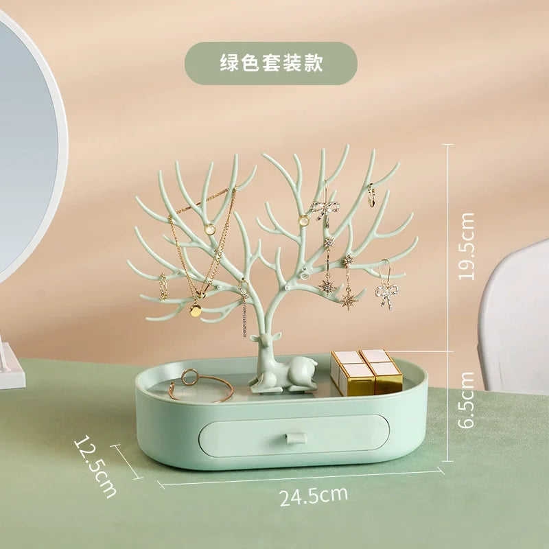 Jewelry Rack Antlers Earrings Necklaces Rings Display Bracelet Deer Jewelry Organizer Cases Stand Tray Tree Gifts for Women