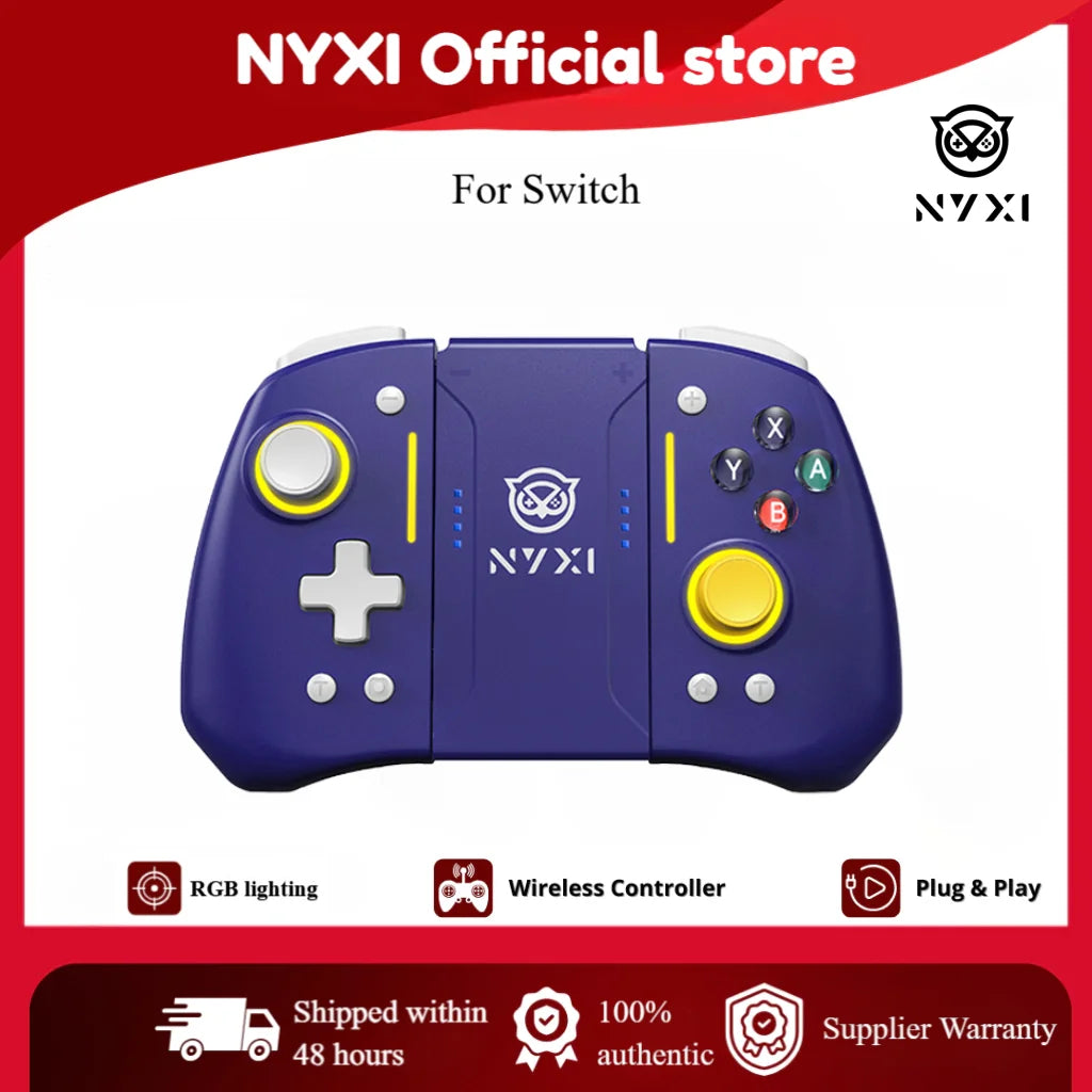 NYXI Hyperion pro Wireless Bluetooth Game Controller for Switch2/Switch Purple - Ergonomic Design Portable On-the-go Gaming
