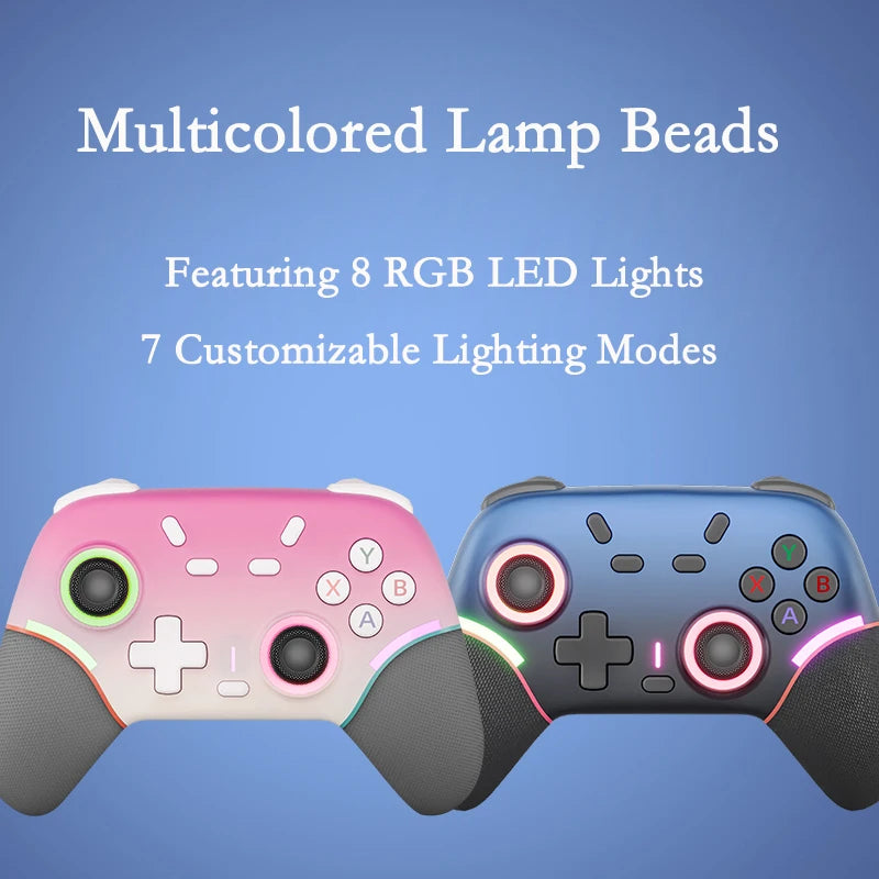 Multi-Platform Gamepad X9 For Switch 2/Switch/PC/PS3/PS2,Game Controller with Vibration,RGB Lighting Effect,Dual Back Keys&Macro