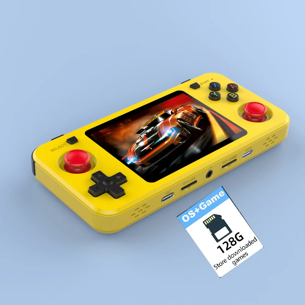 R36H Retro Handheld Game Console Yellow Color Consolas Portable 3.5 Inch Pocket Video Player 20000+ Games Kid's Gifts R36S
