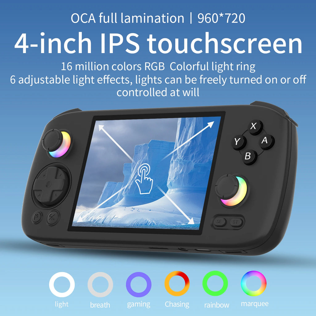 ANBERNIC RG406H Handheld Game Console Android 13 3D Hall joystick hall trigger  4 Inch IPS Multi-touch Screen Video Game RG 406H
