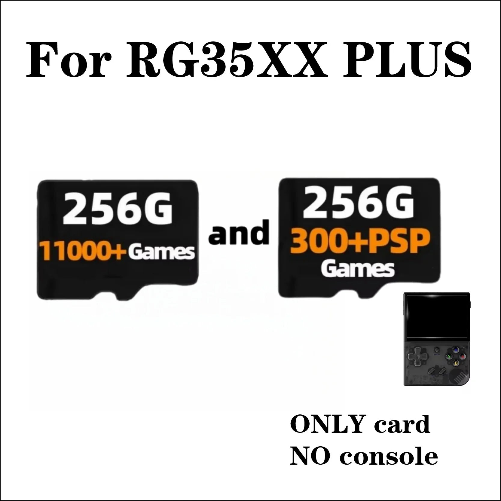 For ANBERNIC RG35XX PLUS TF Card Memory Card Preloaded Games 300+ 256G PSP Games Video Game Console Pre-install Retro Games Card
