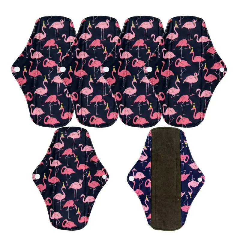 5Pcs Washable Sanitary Towels Menstrual Pad Reusable Bamboo Charcoal Women Napkins Feminine Hygiene Product Period Cloth Pads