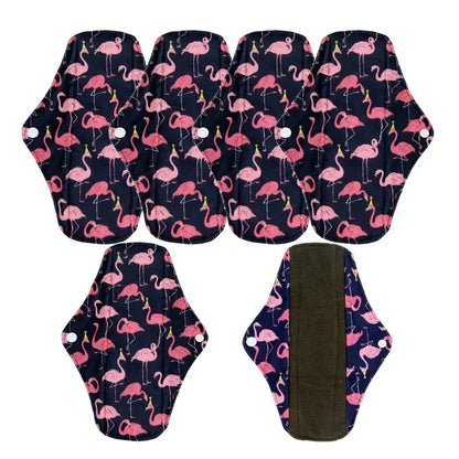 5Pcs Washable Sanitary Towels Menstrual Pad Reusable Bamboo Charcoal Women Napkins Feminine Hygiene Product Period Cloth Pads