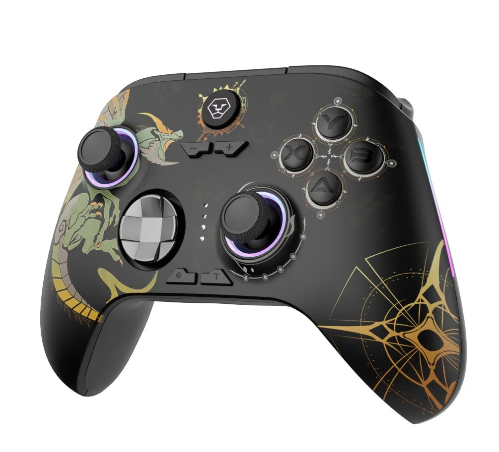 Aolion Wireless Game Controller Hall Linear Trigger Electromagnetic Joystick Rgb Light Effect Long Battery Life Pc/Switch/Steam