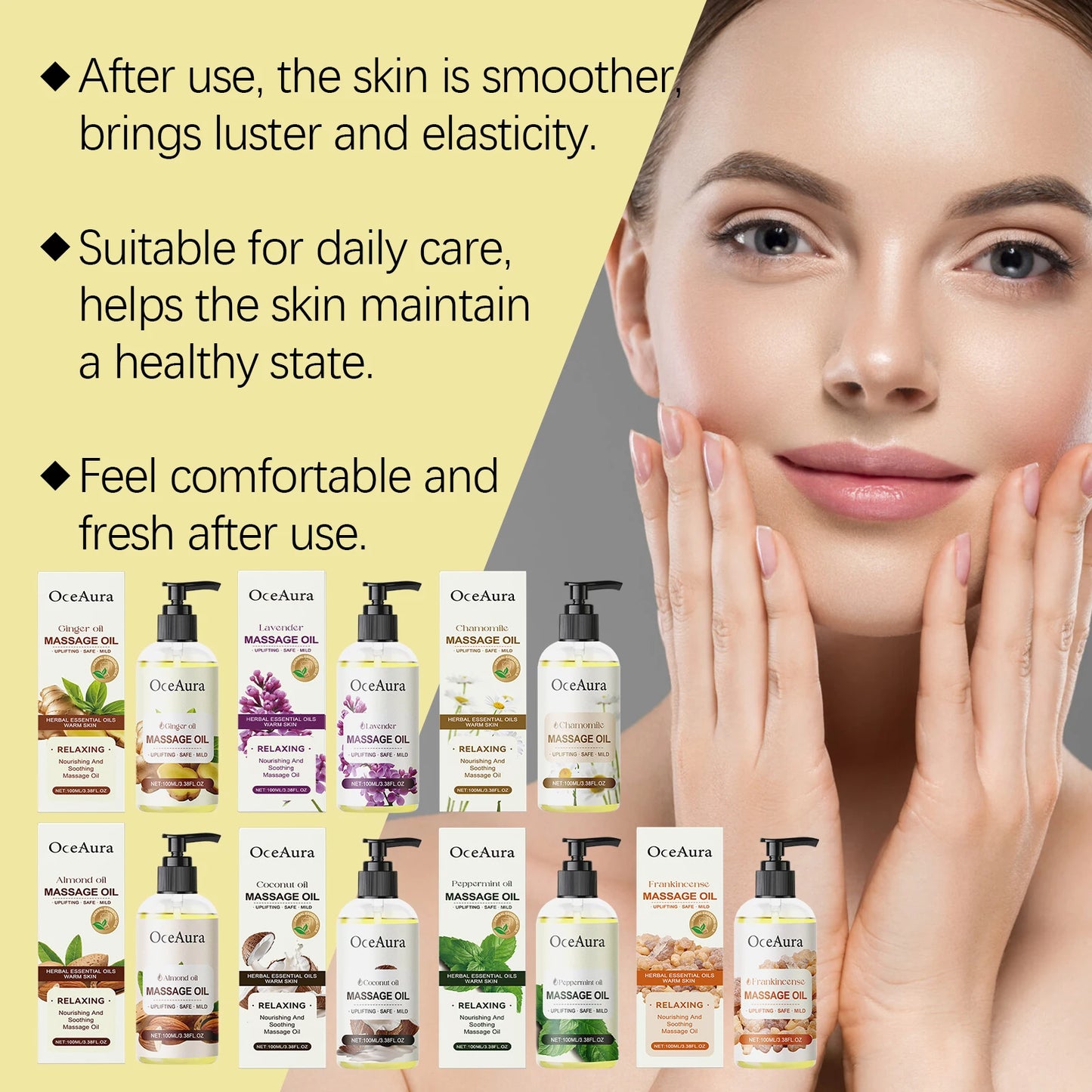 Nourishing Body Oil, Moisturizing Dry Skin Care Massage Relaxation, Non Greasy Fast Absorbing Hydration