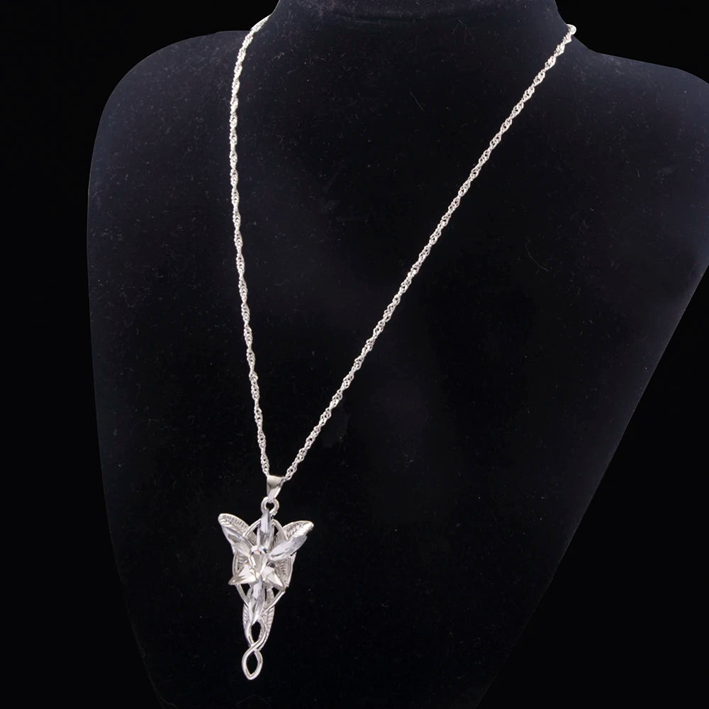 Movie The Lord Arwen Evenstar Necklace Elf Princess Arwen Twilight Star Crystal Pendant Necklaces for Women Choker Jewelry Gift