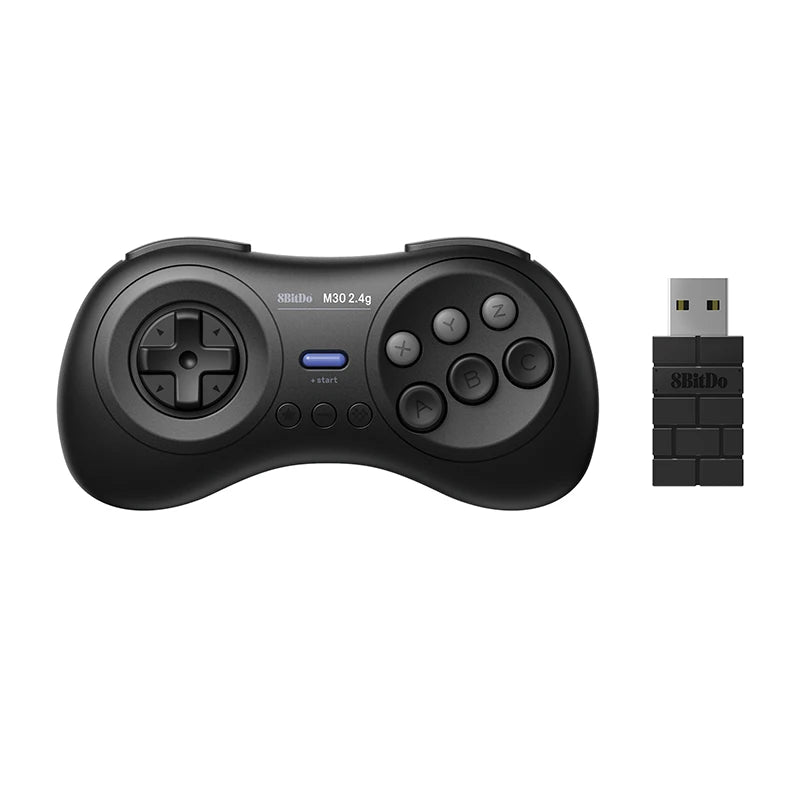 8BitDo for Gega Genesis Mini and Mega Drive Mini M30 2.4G Wireless Black and White Gamepad  Wireless Game Controller