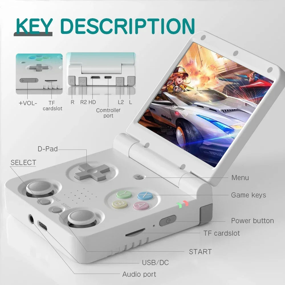 MIYOO FLIP V2 Handheld Game Players 3.5'' IPS Screen Linux System Onion OS Video Game Consoles Free Case Gamer Gift Retro Gaming