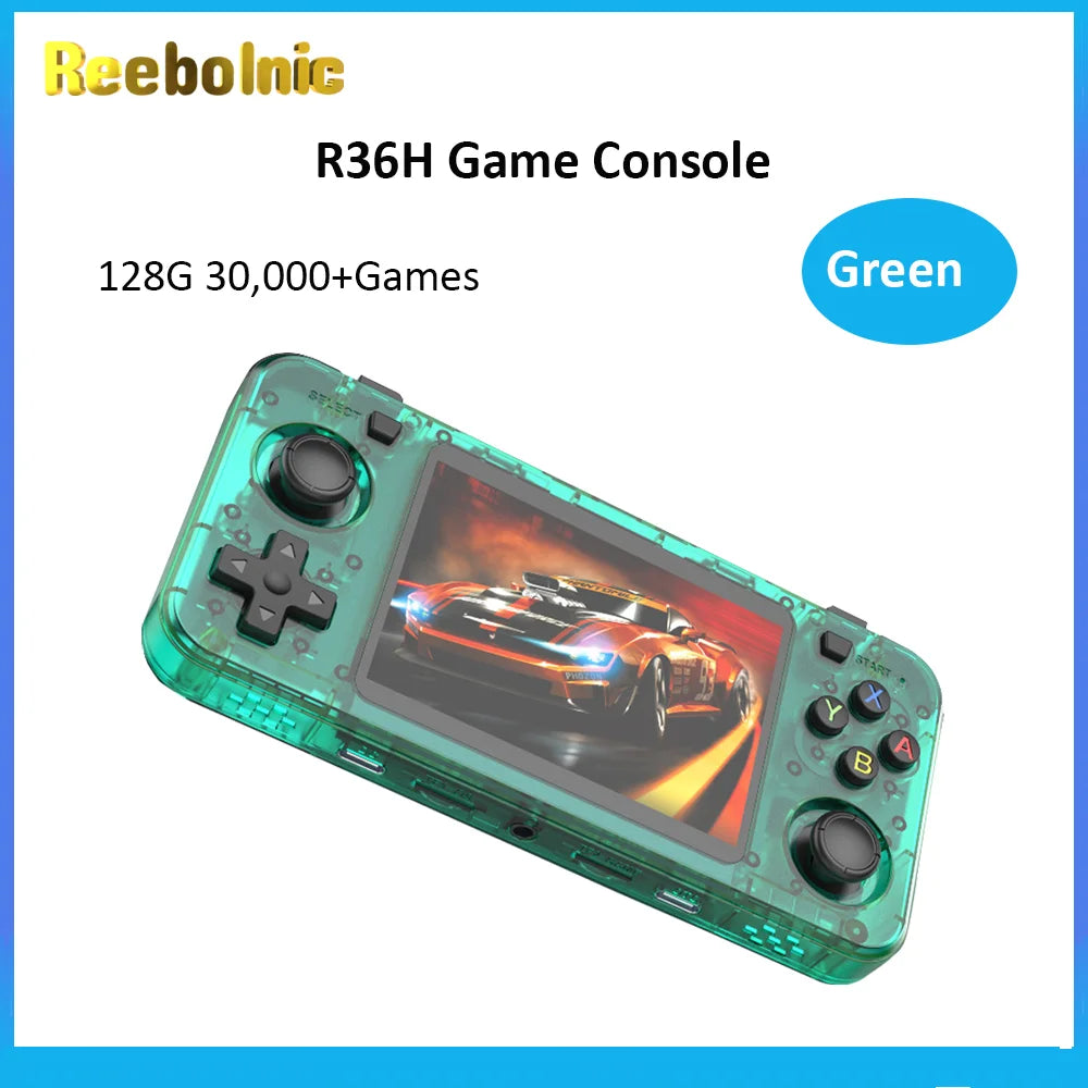 Reebolnic R36H Game Console 3.5Inch IPS Screen RK3326 3000mAh ARK OS System Portable Retro Video Game Console for Boy gift