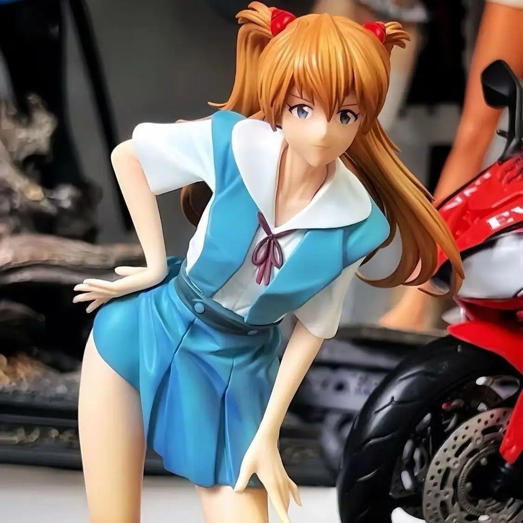 New Asuka Langley Soryu Figure School Uniform Girls Anime Figures Desk Decoration Doll Statue Collection Model Toys Kid Gift