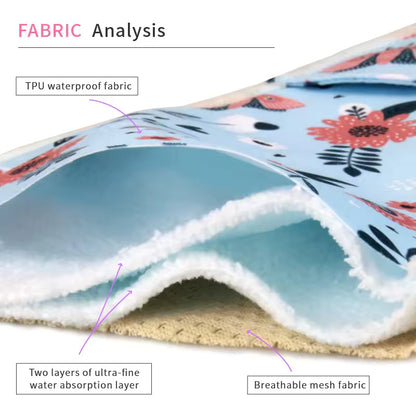Cotton Mesh Fabric Wing Stitching Washable Sanitary Pad Leak-Proof Sanitary Napkin Pad 3PCS