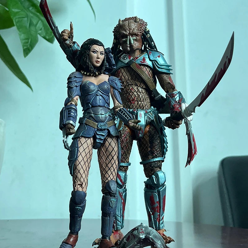 Alien VS Predator Masked Scar Elder Predator Machiko Noguchi Life Death Hornhead Action Figure Model Collection Birthday Gifts