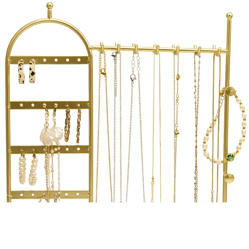1 desktop solid wood base jewelry rack suitable for organizing and storing watches, earrings, bracelets, necklaces, etc