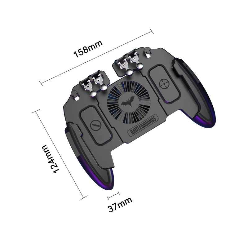 M11 Six Finger Fan Joystick For IOS/Android For PUBG Mobile Phone Game Controller Gamepad Trigger Shooting Gaming Button Cooling