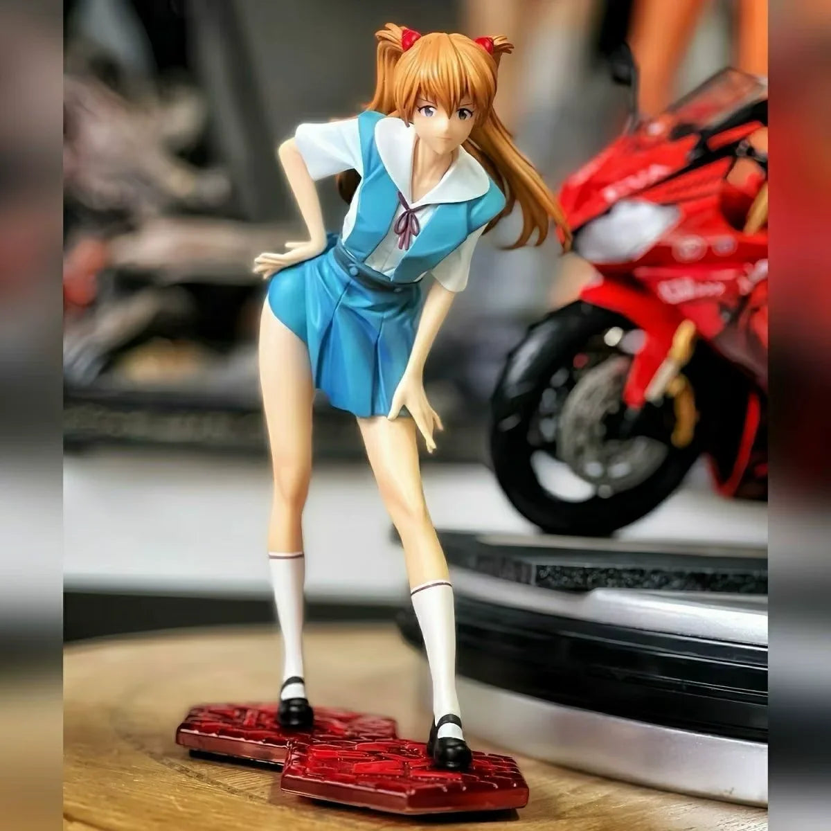 New Asuka Langley Soryu Figure School Uniform Girls Anime Figures Desk Decoration Doll Statue Collection Model Toys Kid Gift
