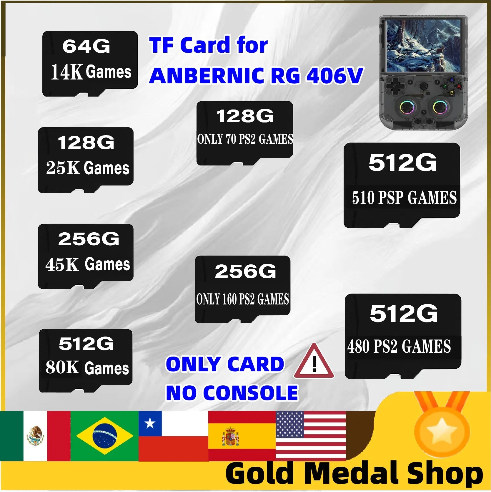 TF CARD FOR ANBERNIC RG 406V Handheld Game Console RG406V 4" IPS Multi-touch Screen Android13 Retro Video Games Support 1080p DP