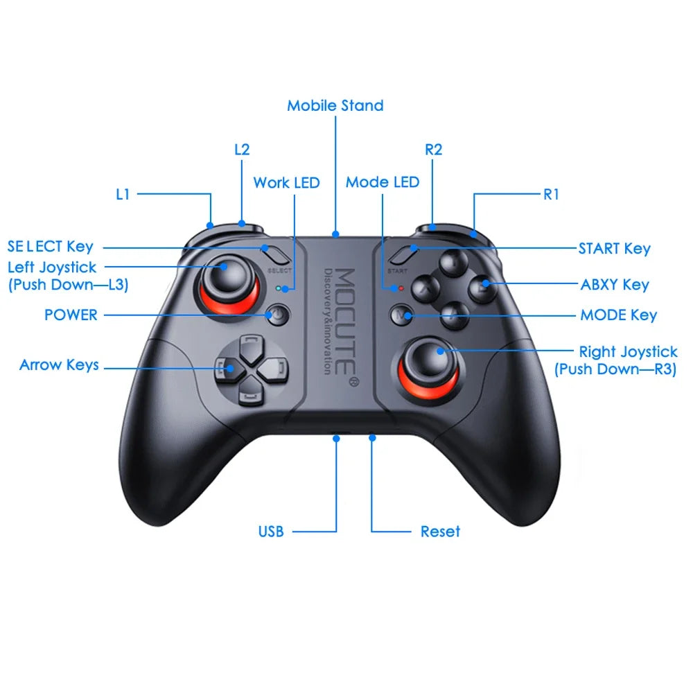 For Bluetooth Joystick Mocute 053 Gamepad Mobile Trigger Game Controller Compatible with Android Devices Android Wireless Mobile
