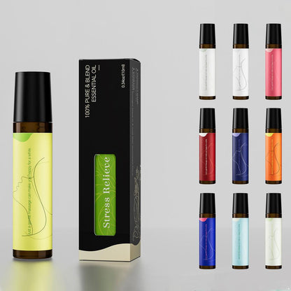 Roll-on de Aceite Esencial para Aliviar el Estrés 10ml – Aceite de Masaje Natural a Base de Plantas