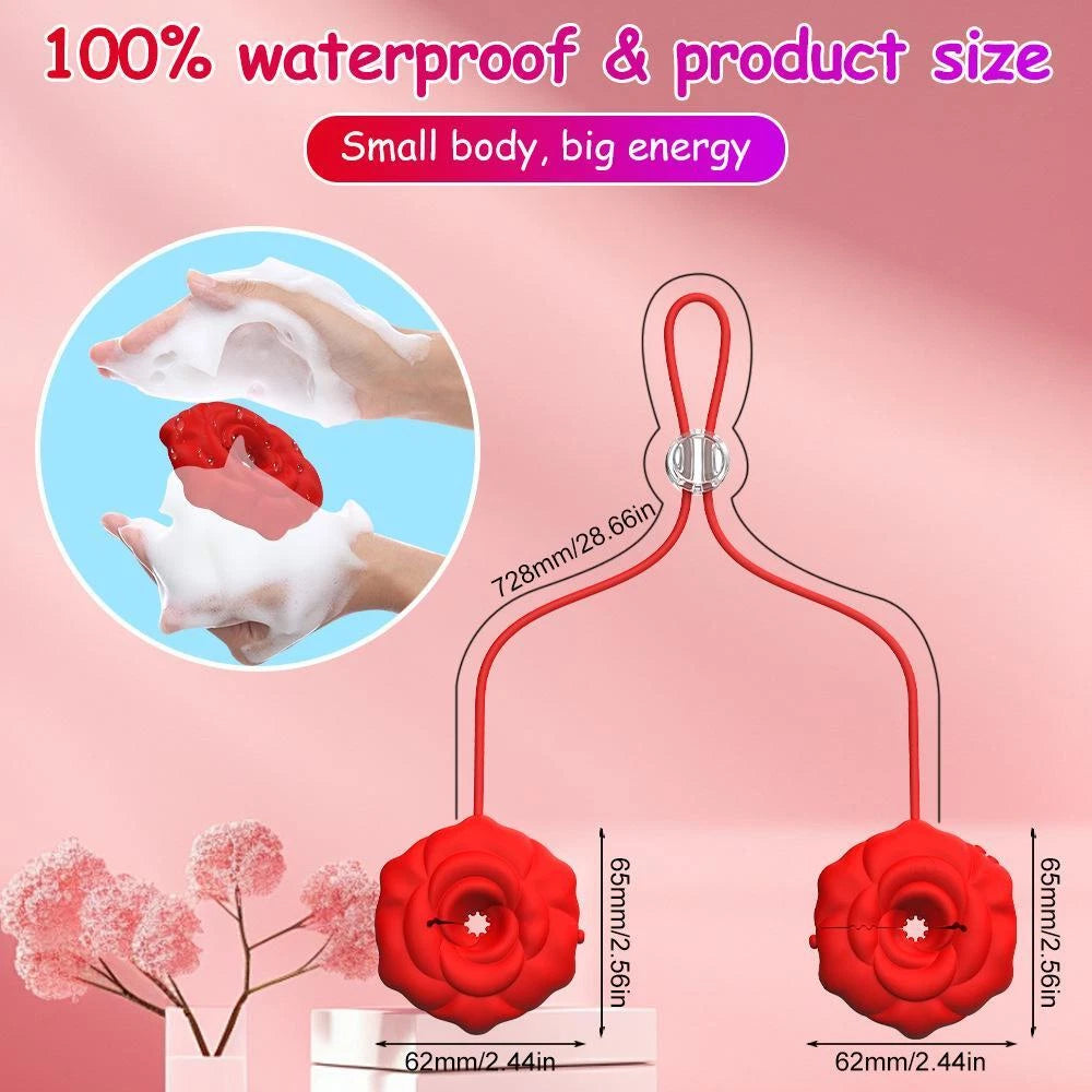 Smart Rose Silicone Massage Clip – Adjustable Vibration, Portable & Comfortable