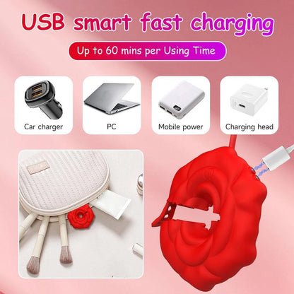Smart Rose Silicone Massage Clip – Adjustable Vibration, Portable & Comfortable