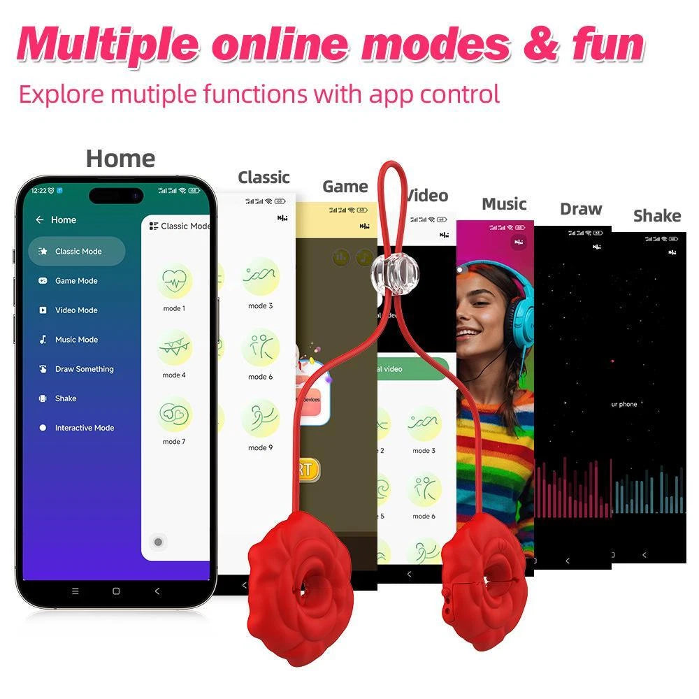 Smart Rose Silicone Massage Clip – Adjustable Vibration, Portable & Comfortable
