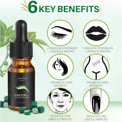 30ml *3 Castor Oil for Hair Growth Eyelashes Eyebrows Message Oils